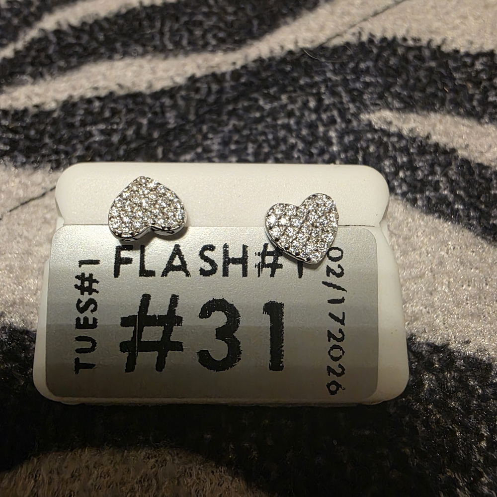 Silver Heart Stud Earrings